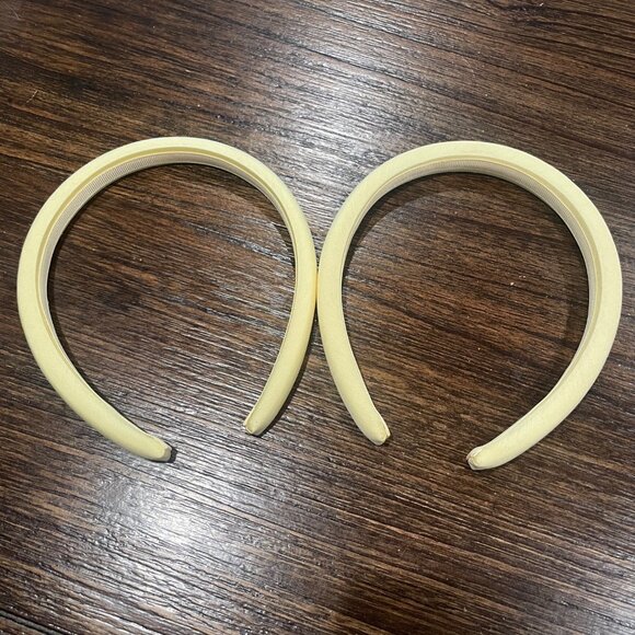 Set of 2 Madewell Skinny Padded Satin Headbands Candlelight Yellow NQ140 - Picture 1 of 6